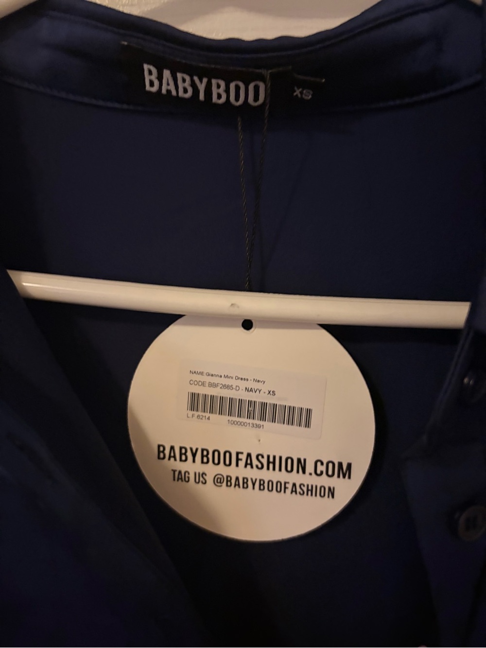 NWT Babyboo Gianna Mini Dress Satin Button-Front Mini Dress - Picture 5 of 5